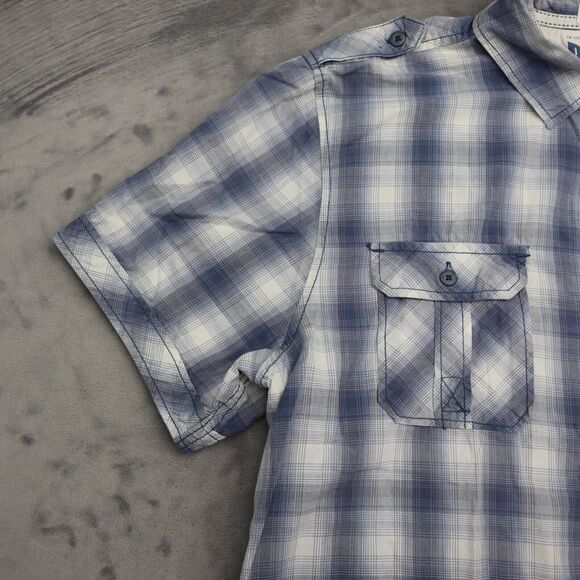 Buffalo Shirt Mens Large Blue by David Bitton Button Up Casual Rugby - Picture 10 of 16